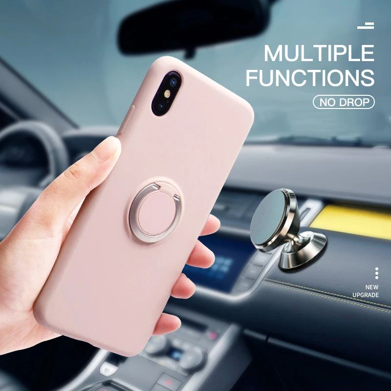 Оригинальный силиконовый чехол для Redmi Note7 Pro жидкий подставка телефона кольцо