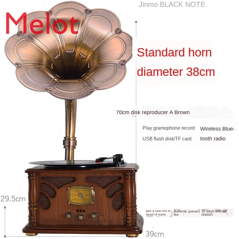 

Vinyl Recording Machine Disk Reproducer European-Style Retro Old-Fashioned Loudspeaker Record Player Classical Audio Living