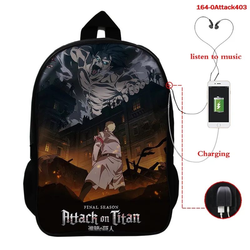 

Школьный ранец «атака на Титанов» для мальчиков-подростков посылка для покупок с аниме 3d принтом, сумка на плечо
