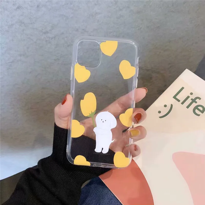 Чехол GYKZ для iPhone 7 XS MAX 11 Pro X XR 6s 8 Plus прозрачный мягкий чехол из ТПУ с рисунком милой