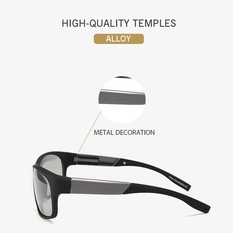 Фотохромные поляризационные мужские солнцезащитные очки двойного назначения