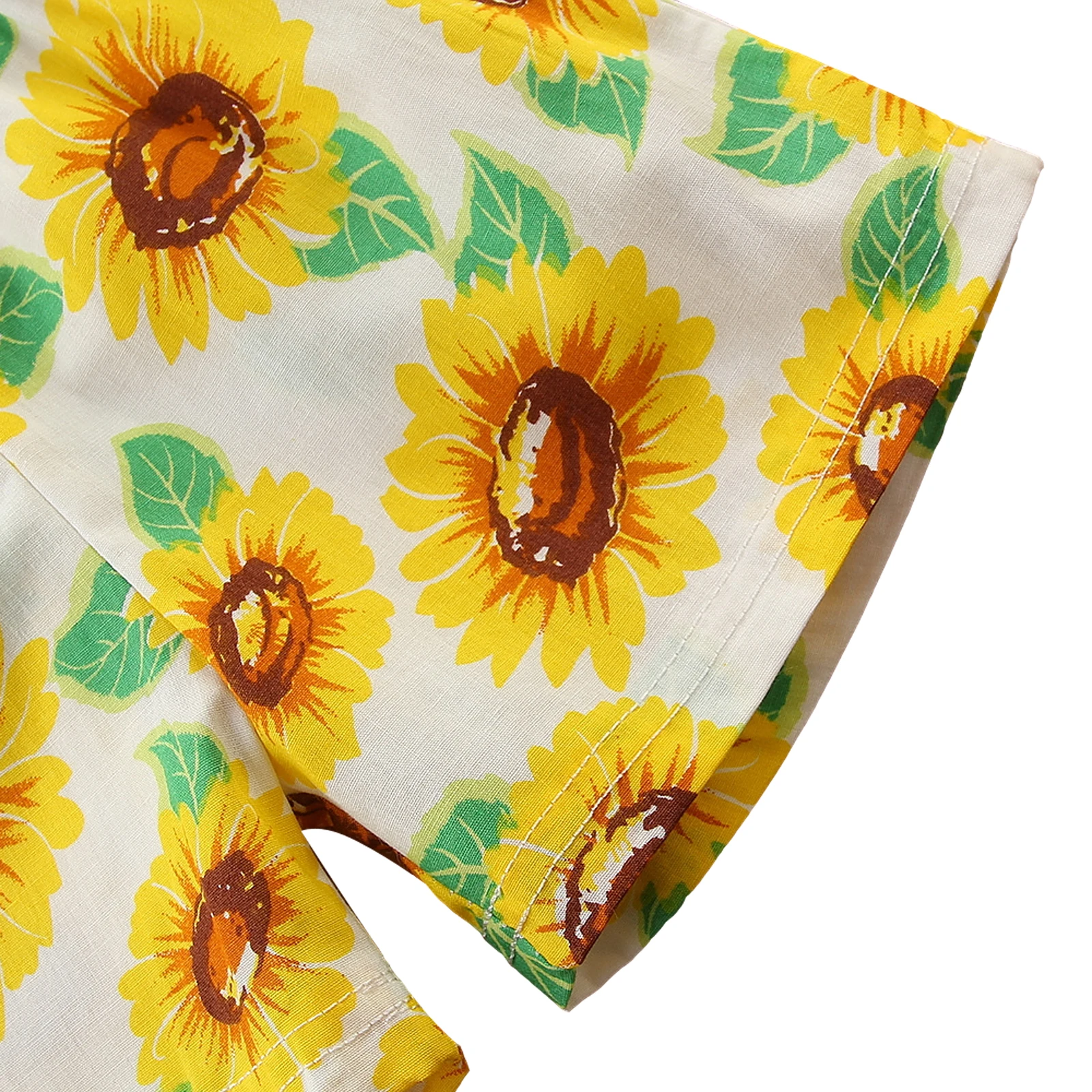 

OPPERIAYA Baby Girls Three Piece Summer Set Kids Sunflower Printed Off Shoulder Tops Shorts Skirts Ruffled Hem for Children