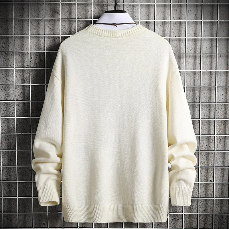 

SingleRoad Mens Knitted Sweater Men 2020 Winter Anime Printed Harajuku Jumper Oversized Korean Style Pullovers White Sweater Men