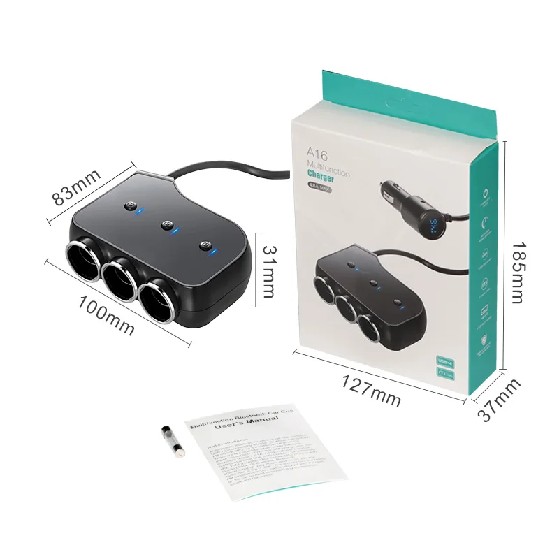 CDEN car charger cigarette lighter socket splitter 4 USB port 3 power adapter voltage display | Автомобили и мотоциклы