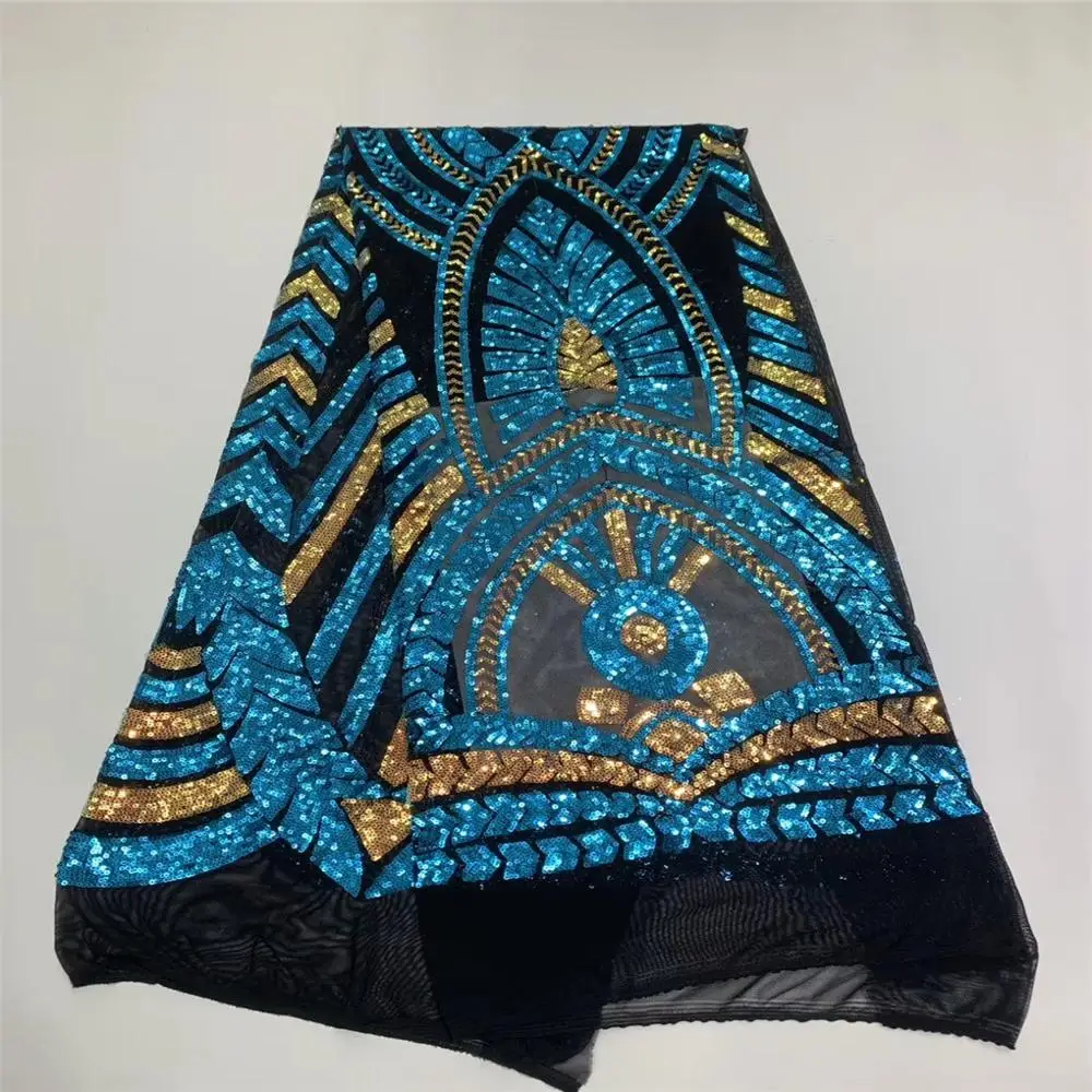 Последняя французская сетчатая кружевная ткань с блестками высокое качество