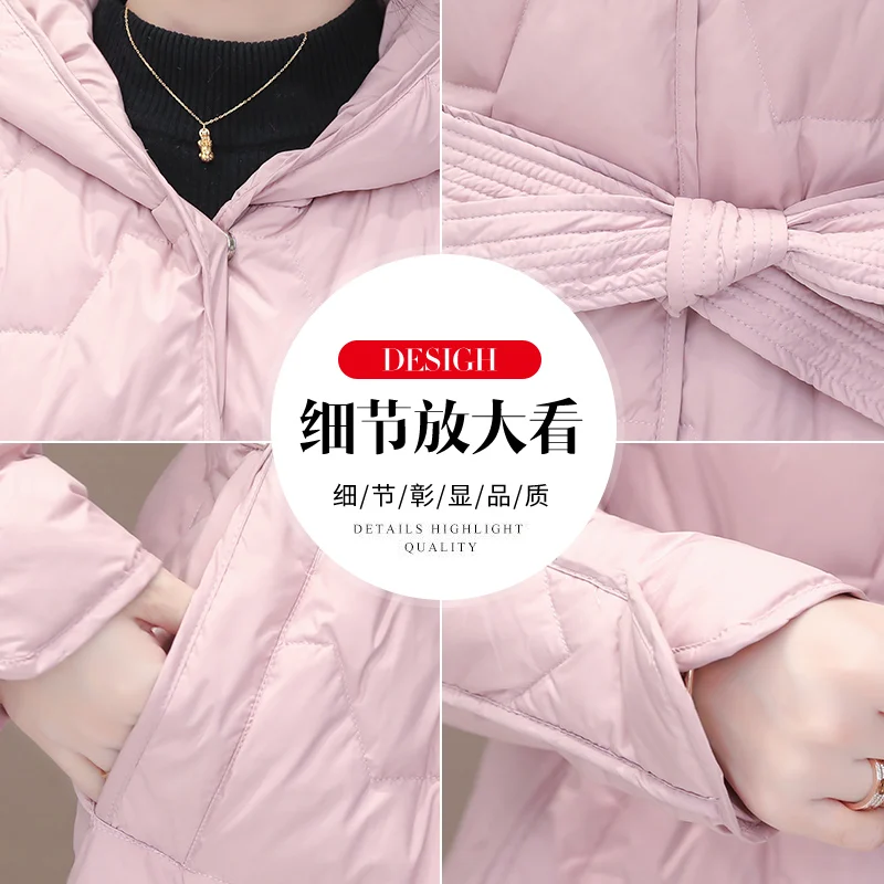 

White Duck Down Jacket Women Winter 2020 New Female Parka Long Puffer Jacket Hooded Snow Outwear Thick Warm Waterproof Coats