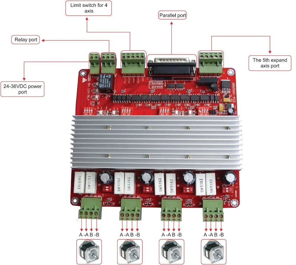 4-осевой Драйвер шагового двигателя CNC TB6560 для фрезерных станков с ЧПУ бесплатным