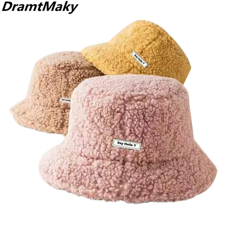 

New Thicken winter Bucket Hat Fisherman Hat outdoor travel hat Sun Cap Hats for Women Star with the same paragraph fashion