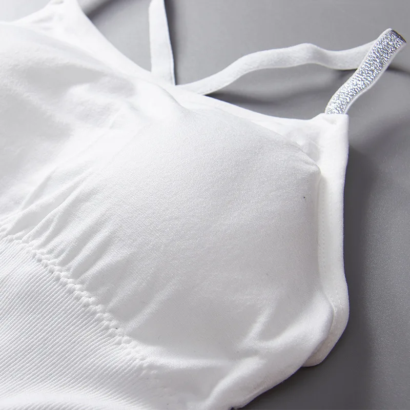 Бюстгальтер женский Linbaiway бесшовный укороченный топ с открытой спиной