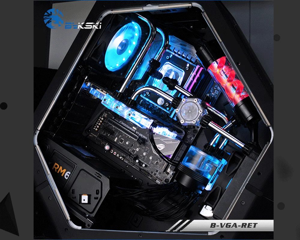 Bykski B-VGA-RET, изменение направления l-типа GPU Блок маленький мост, акриловый мост, для Bykski's GPU водного блока ремонт