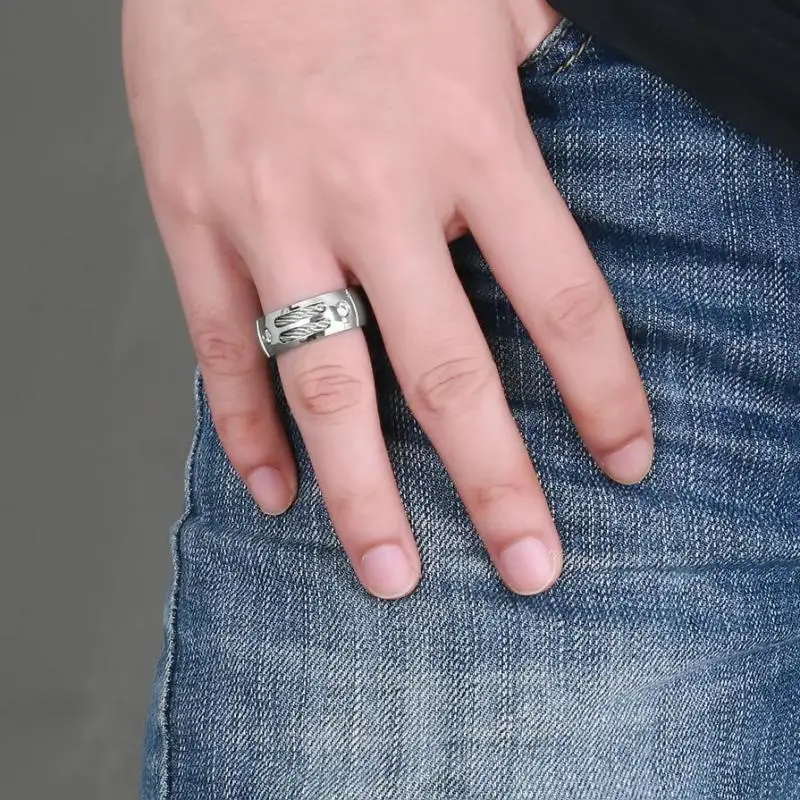 Мужские витые классические кольца из нержавеющей стали с камнями CZ уникальные