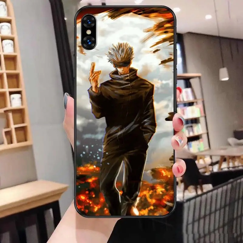 

Luxury Jujutsu Kaisen Phone Case For Black-Iphone 5s 6 6s 7 8 11 12 X Xs Xr Pro Plus Max Mini Fundas Cover