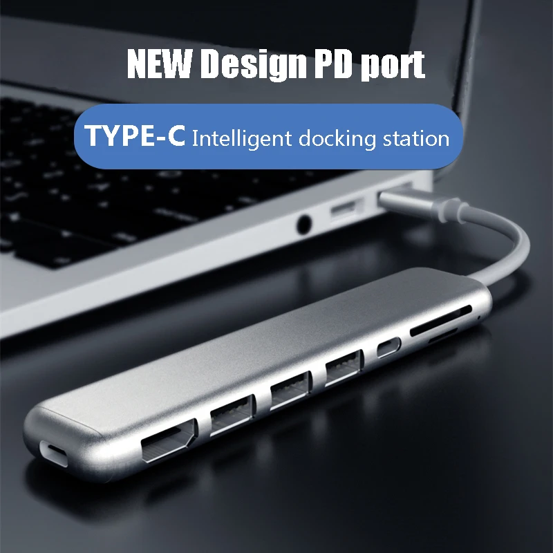 Док станция usb Type C Thunderbolt 3 HDMI SD TF карта|USB-хабы| |