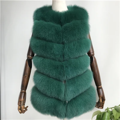 Green MAOMAOFUR жилет из натурального меха женский жилет из натурального Лисьего меха без рукавов Женская куртка Верхняя одежда весенний жилет из натурального Лисьего меха для девочек - Цвет: Green