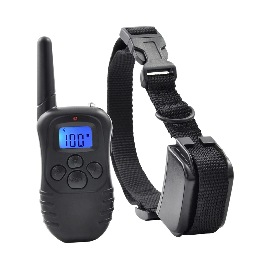 Petrainer 998DR-1 300 м удаленного электрическим током вибрации Перезаряжаемые непромокаемые Pet Кинологический Воротник с ЖК-дисплей Дисплей - Цвет: 998DR-1