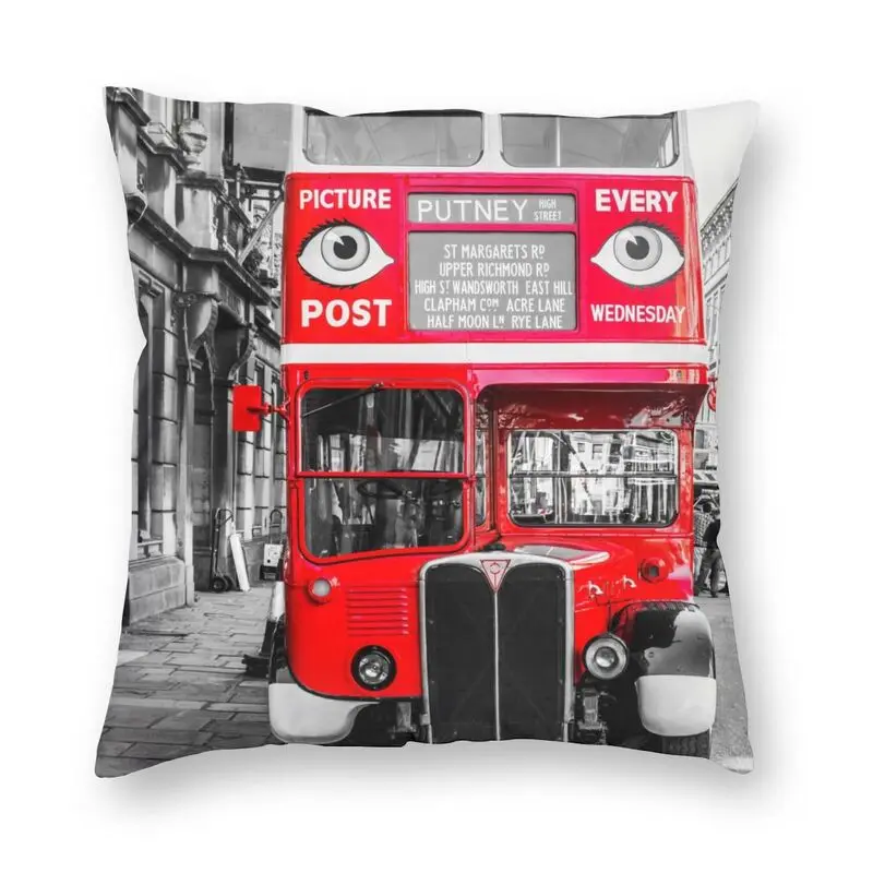 

Модная цветная наволочка Pop London Bus в британском стиле, домашняя декоративная наволочка на заказ, наволочка 45x45 см, наволочка для дивана