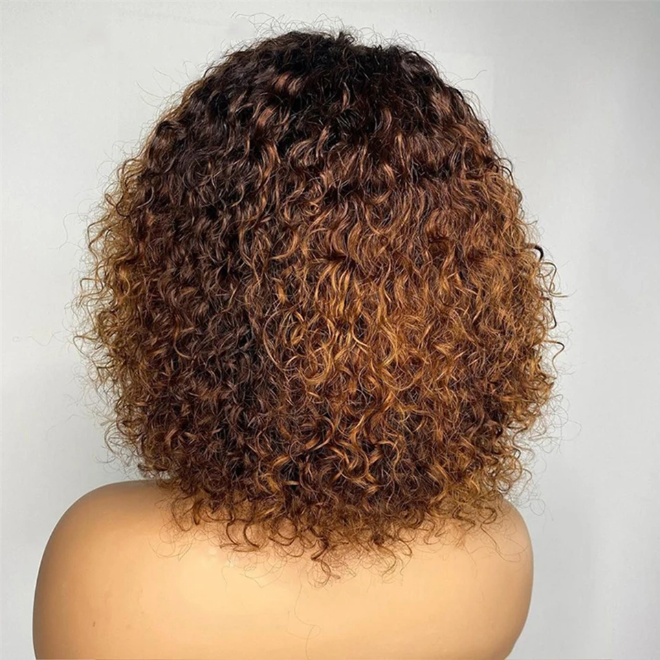 Кудрявые короткие парики Джерри из человеческих волос с нарезанными волосами