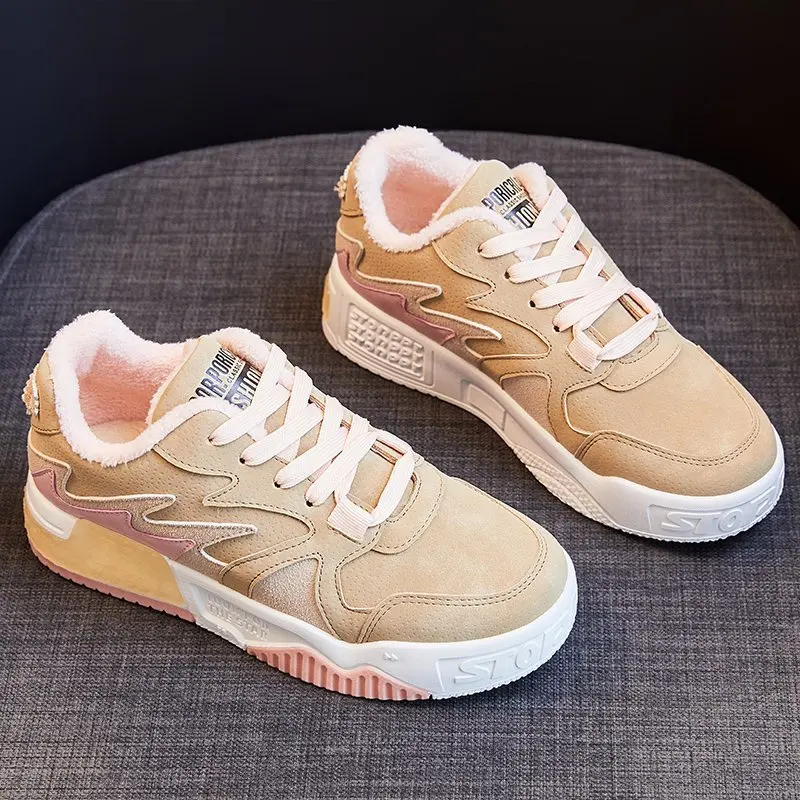 

New Women Casual Sneakers Winter Warm Platform Woman Snow Boots Plush Fur Warm Women Shoes Lace Up Female Footwear Antiskid