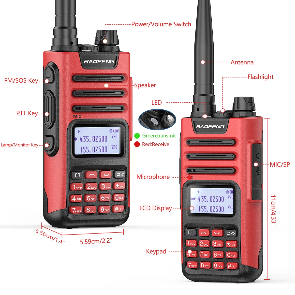 2PCS Baofeng UV13 PRO Walkie Talkie High Power 999 Channel Long Range Distance Dual Band Type-C Jack Upgrade UV10R Ham Radio