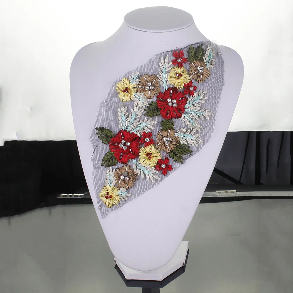 1 шт бисером с букетом на свадьбе Тканевые нашивки вышивкой украшением в виде