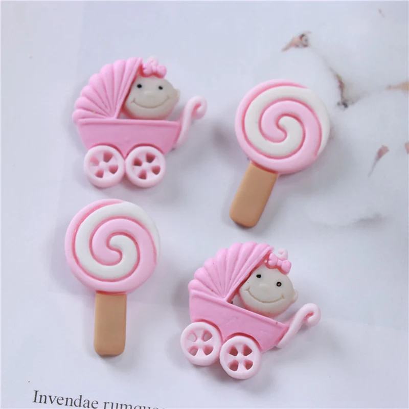 20 шт./лот кабошон из смолы с плоской обратной стороной леденец Kawaii украшение для