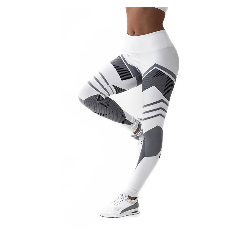 white pants NORMOV, Модный женский костюм для фитнеса, быстросохнущие бюстгальтеры для тренировок, полиэфирные леггинсы, набор, сексуальный сетчатый обтягивающий комплект из двух предметов - Цвет: white pants