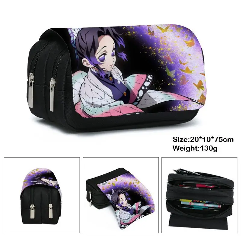 

Anime Demon Slayer Kimetsu No Yaiba Kamado Pen Bag PU Stationery Case Student Cartoons Creative Pencil Case