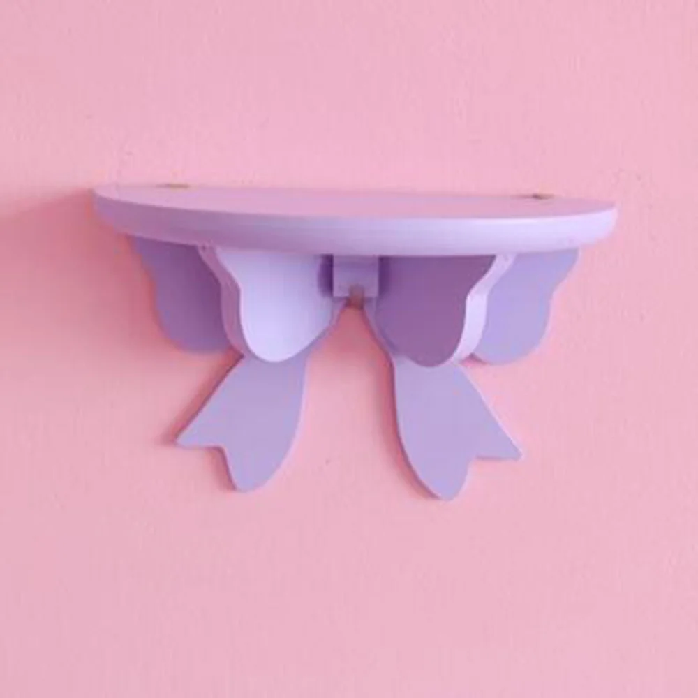 Декоративная деревянная настенная полка ручной работы в форме банта держатель