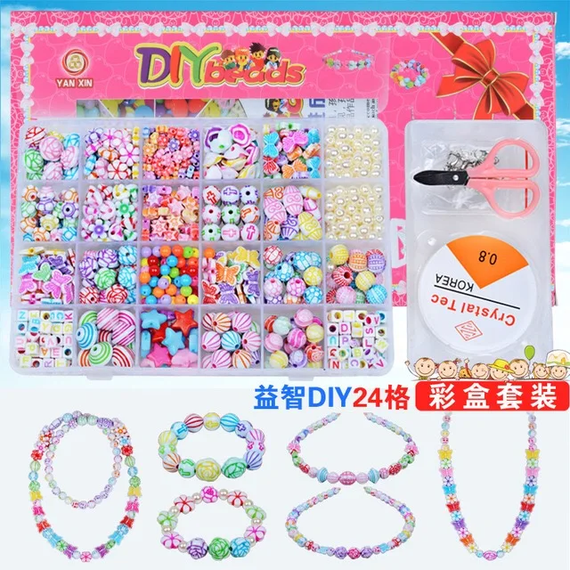 1000 шт. DIY игрушка с бисером ручной работы с аксессуарами набор детей креативная девочка плетеный браслет ювелирные изделия игрушки развивающий подарок