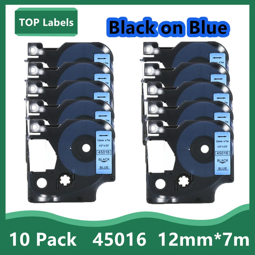 

10PK 12mm*7m Label Cartridge TAPE TAG 45013 D1 Labels For DYMO 160 100 150 200 210P 280 300 350D 400 450D Printer Label Maker