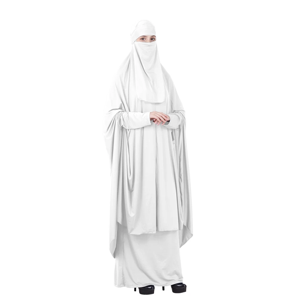 3 шт. молитвенная мусульманская хиджаб Абая Niqab Паранджа цзилбаб платье с полным