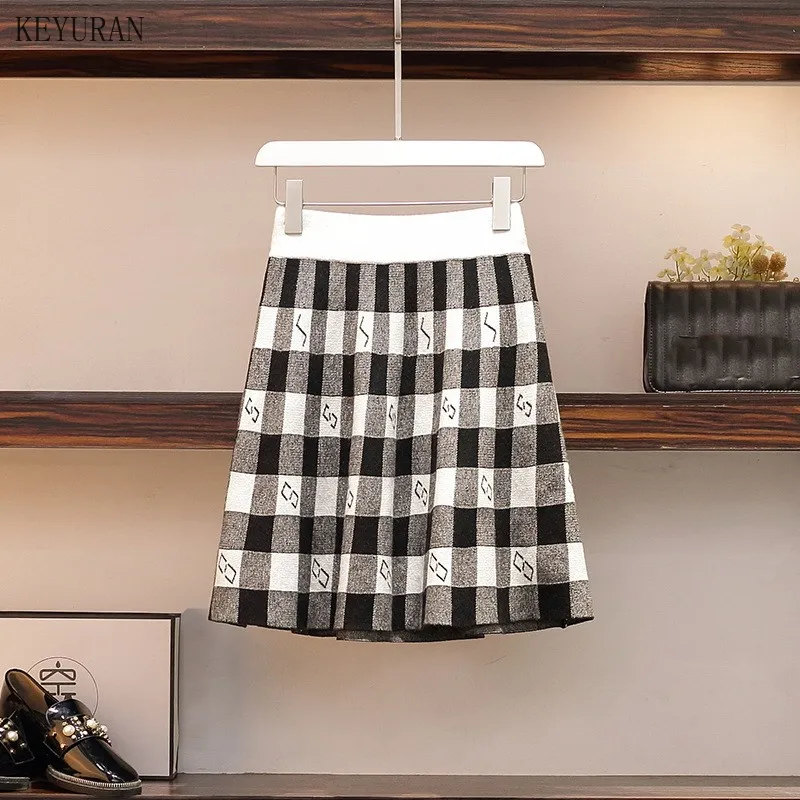 

Knitted Two Piece Set for Womens Tracksuit Plaid Sweater and Skirt Plus Size 2 Piece Sets Womens Outfits Fall Sweat Suits Women