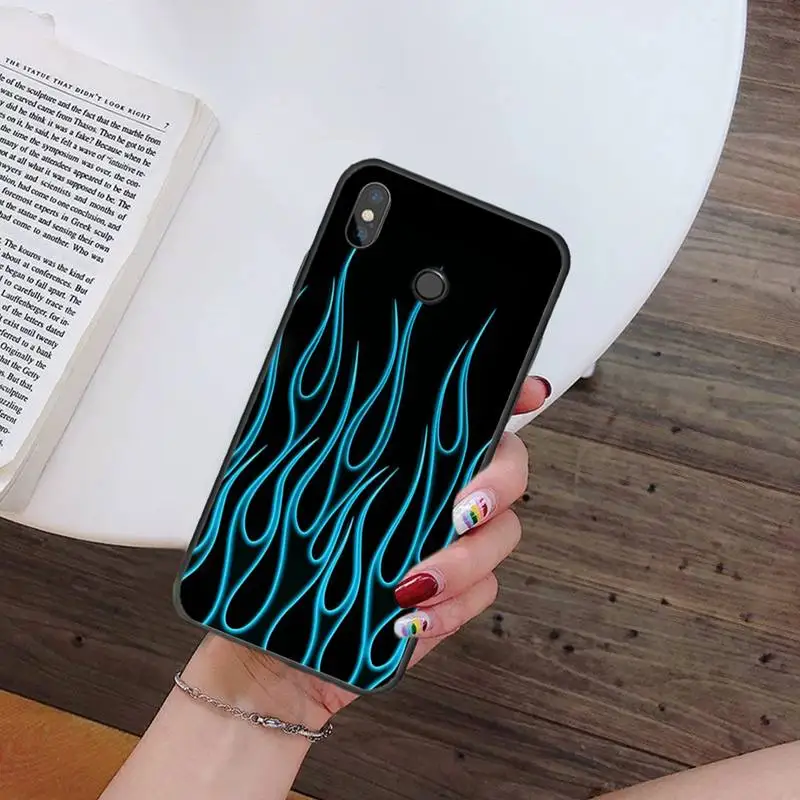 

Fashion Red Flames Fitted Phone Case For Xiaomi Redmi note 7 8 9 t k30 max3 9 s 10 pro lite
