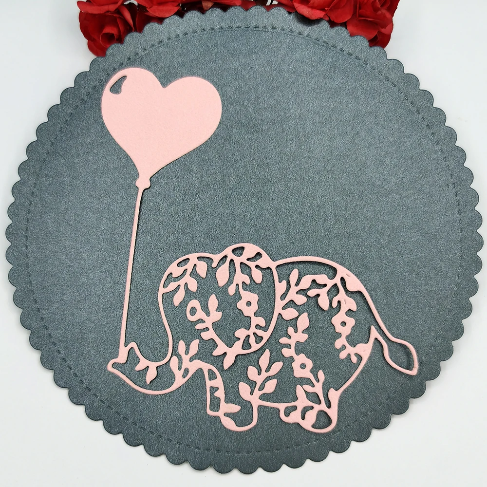 

Love Elephant Cutting Dies Scrapbooking Embossing Folders For Card Making Decorative Craft Stencil Greeting Photo Paper