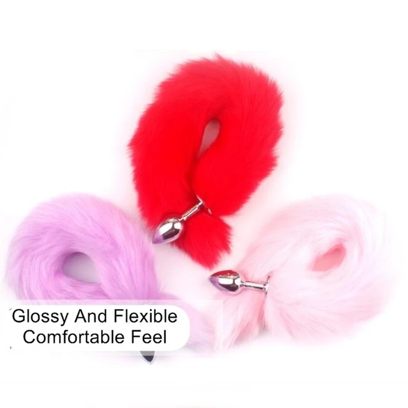 3 различных размеров с искусственным мехом Анальная пробка в игры для взрослых