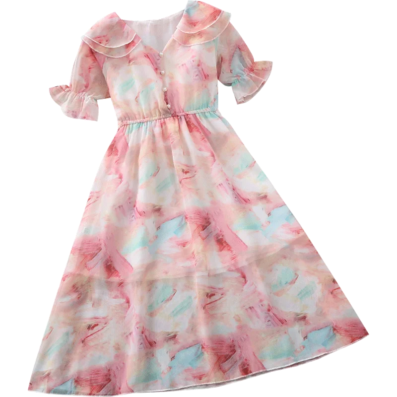 

Five button chiffon dress 1