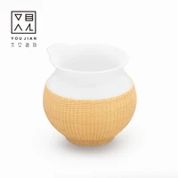 bamboo silk button porcelain fair cup ceramic cup tea dispenser simple tea haigong tea set tea ceremony accessories