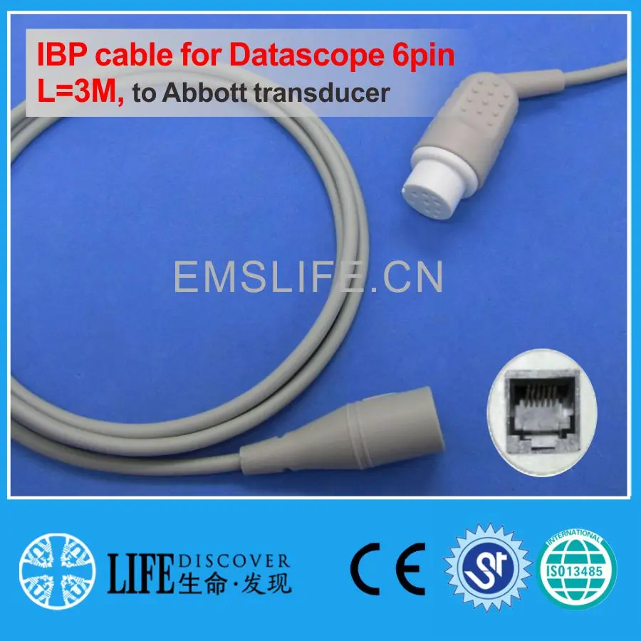 

datascope 6pin IBP cable for Abbott disposable pressure transducer
