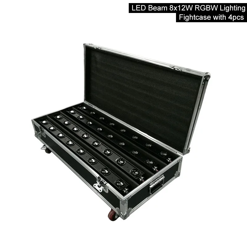 FlightCase with 4pcs Djworld F светильник корпус движущаяся голова светильник светодиодный бар 8X12 Вт RGBW 4в1 Dj светильник s Best ForDJ Дискотека День Рождения Вечеринка танцпол свадьба - Цвет: FlightCase with 4pcs