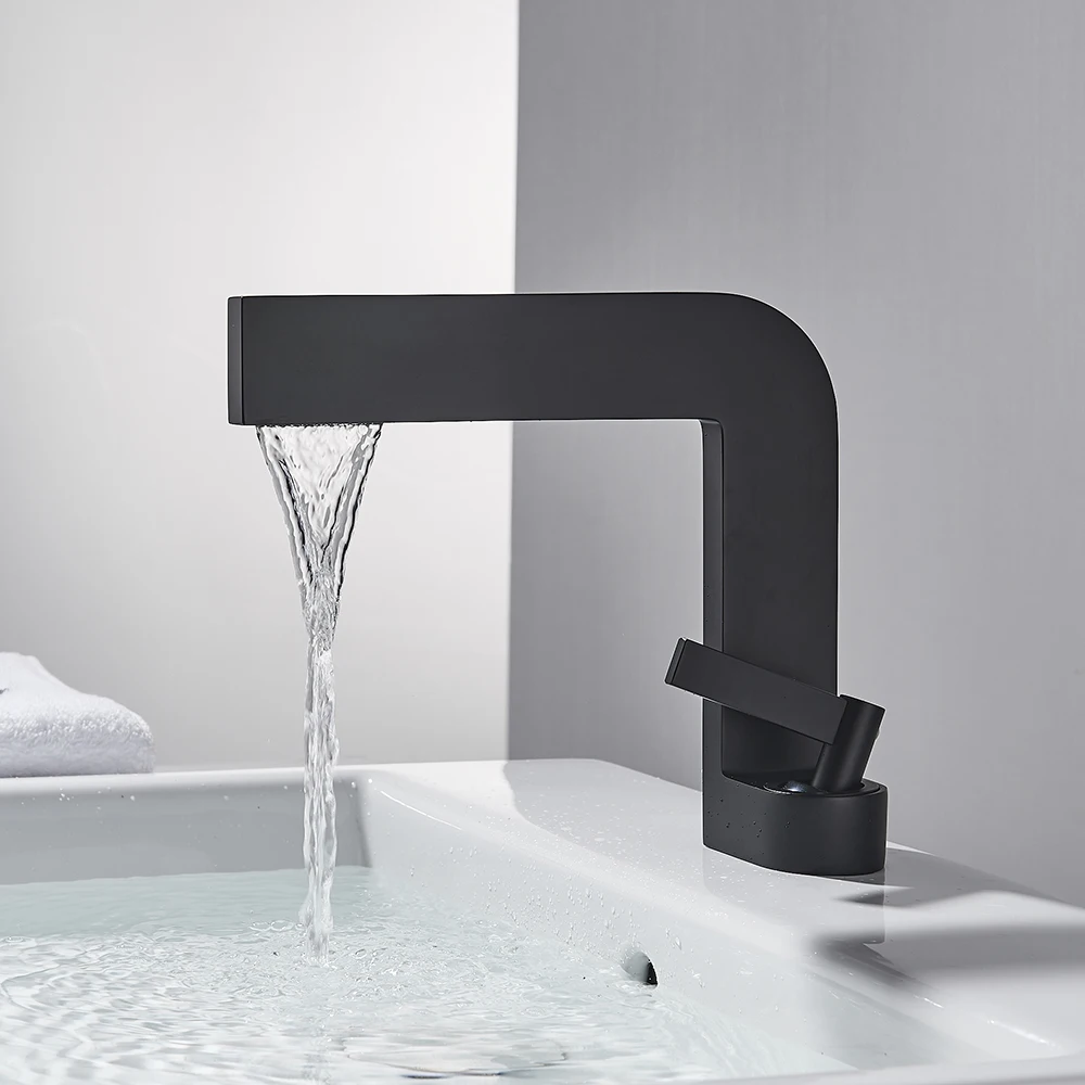 Смесители для умывальника латунный кран белого/черного цвета с квадратным