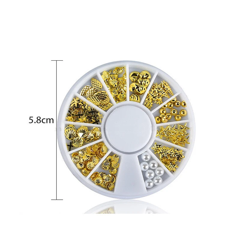 Nail Art Decorations Charms Jewelry Metal Star Moon Gem Pearl Golden Sticker Supplies Ornament TXTB1 | Красота и здоровье