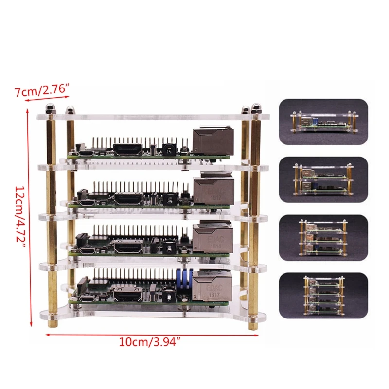 

2021 New Multilayers Raspberry Pi 4B / 3B / 3B+ /2B Model Stackable Cluster Plate Shelf