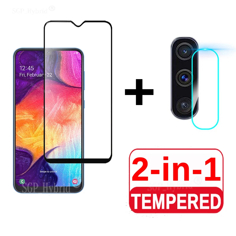 2 в 1 для Samsung Galaxy A50 A90 5G Защитная пленка объектива камеры защитное закаленное