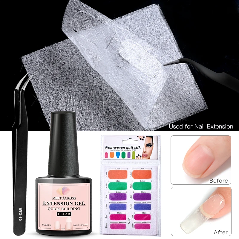 Встречаются по всей волокна Стекло форма ногтей Акриловые Советы Extension волокон 1