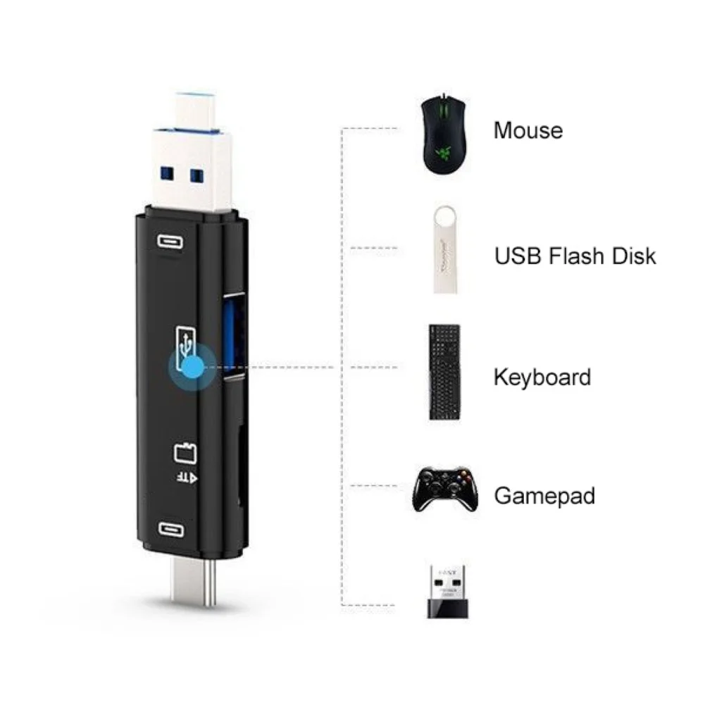 Многофункциональный Micro USB 2 0 тип c TF цифровой считыватель карт OTG адаптер для Android
