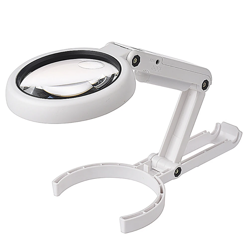 

5X 11X Magnifying Glass Dual Use Table Lamp Super Bright Stand Non Slip Hand Held 8 LED Magnifier Lamp