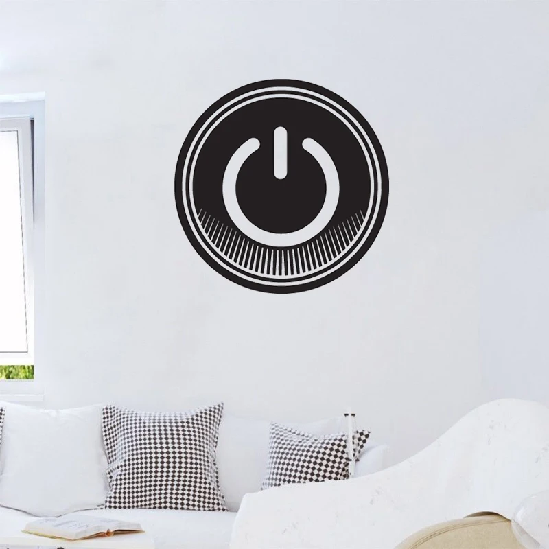 

Creative Power Button Icon Wall Sticker Switch Button Vinyl Wall Decals Office Art Murals Bedroom Decoation Home Decor