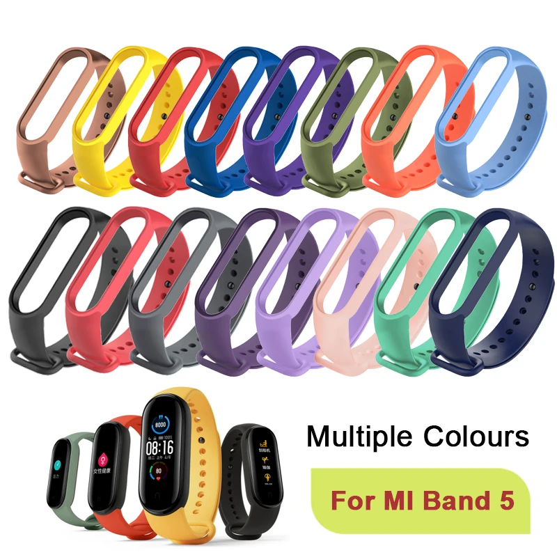 

Wrist Strap For Xiaomi Mi Band 5 Strap Silicone Wristband Bracelet For Xiaomi Band 5 MiBand 5 Wrist Color Soft Strap watchband