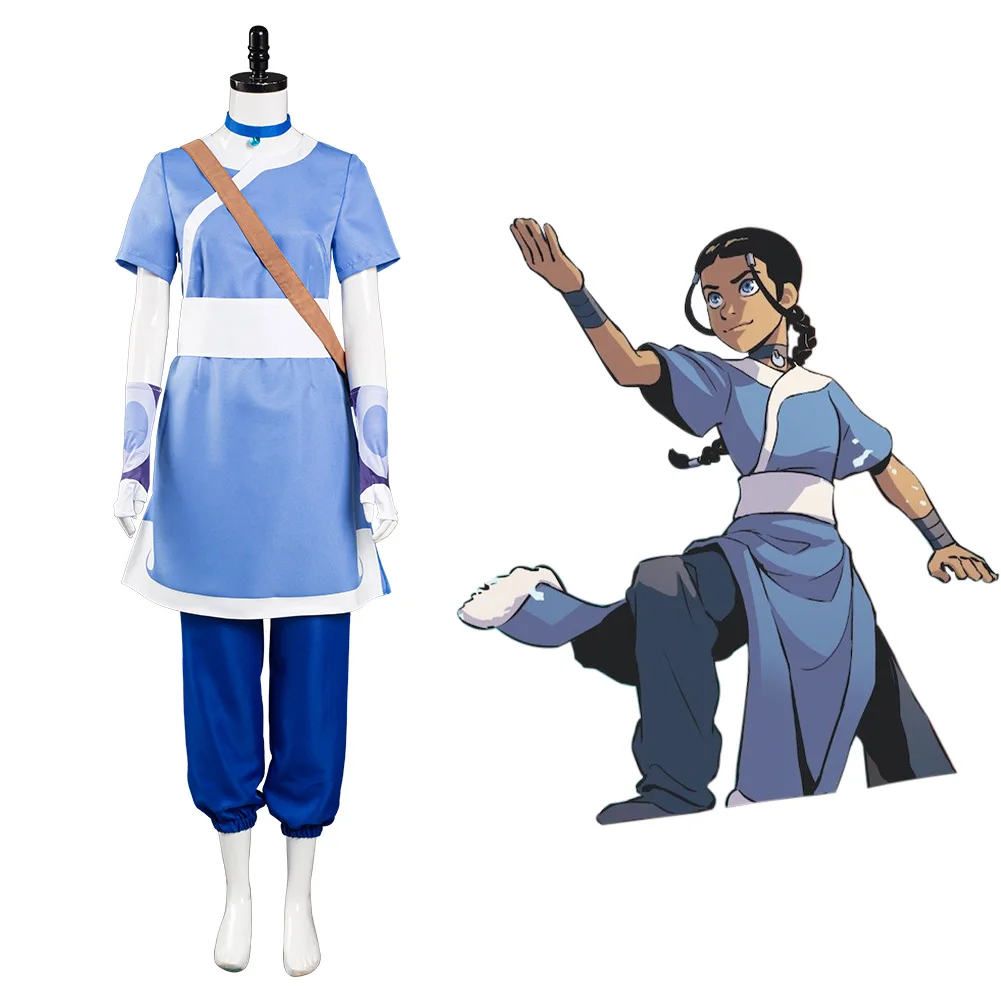 

Avatar the last Airbender Katara Cosplay Costume Halloween Carnival Suit Outfit