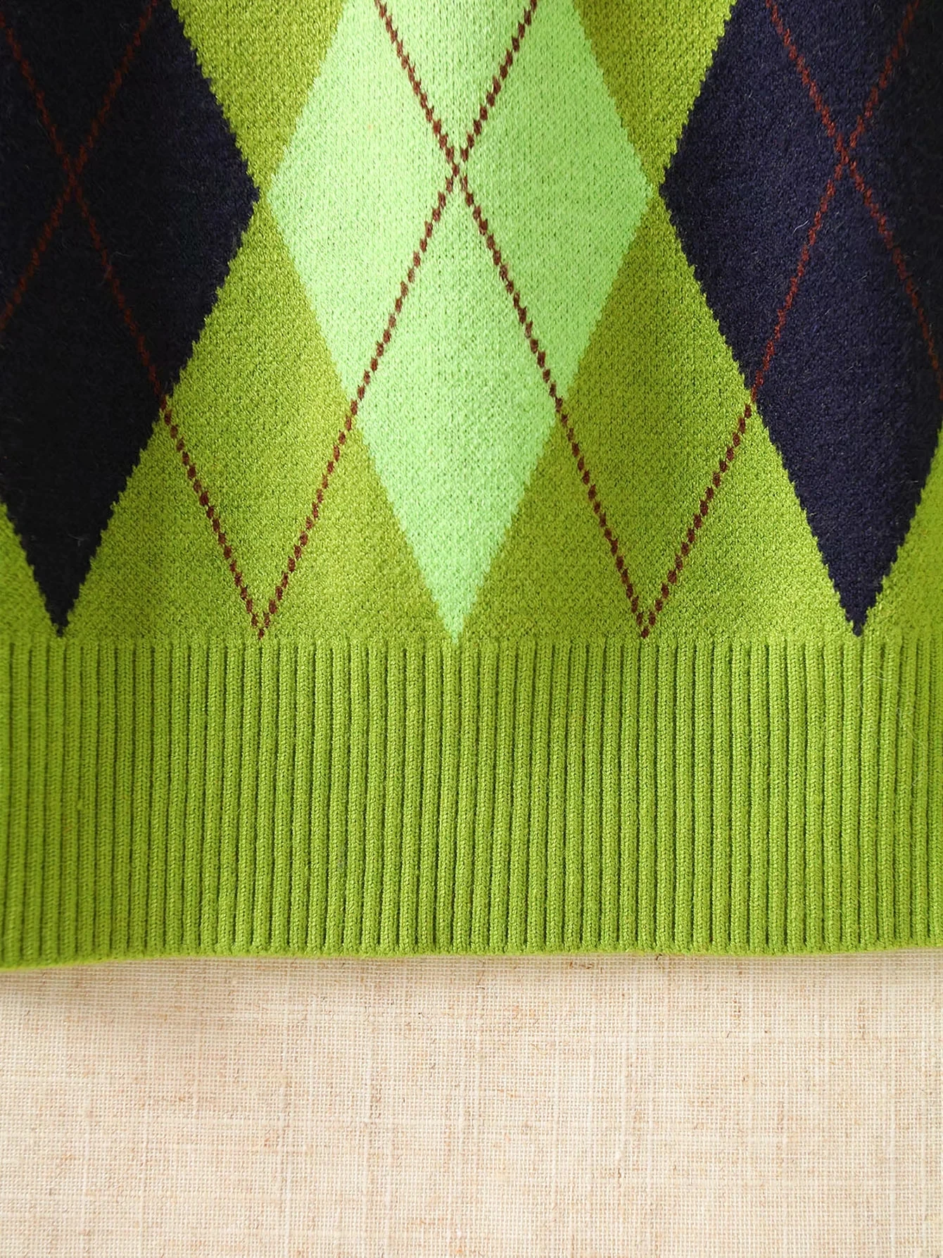 

Vintage green plaid sweater women pullover casual O-Neck Long Sleeve knitted sweater winter cute korean sweater 2020